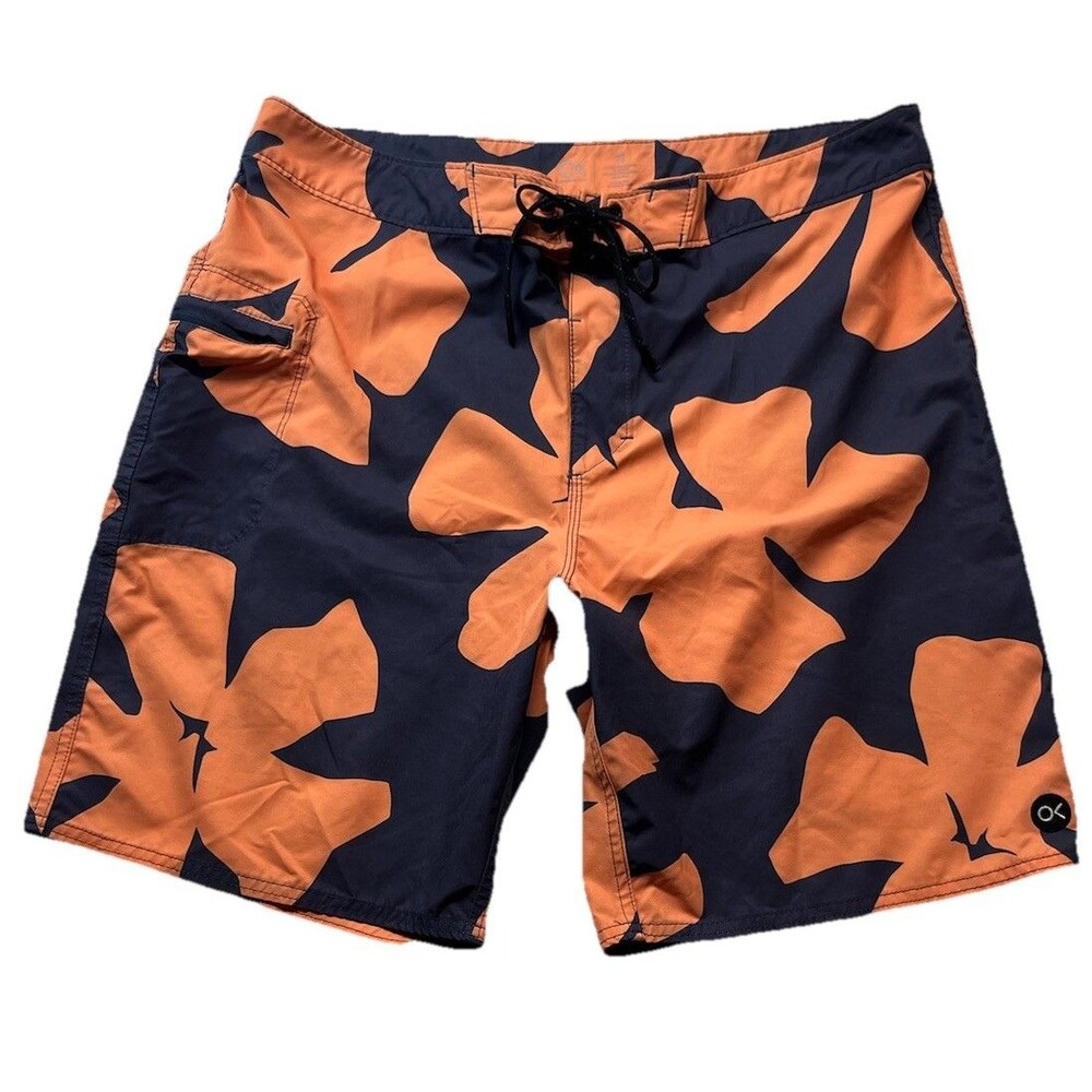 Outerknown Boardshorts Mens 36 Multicolor Floral Surf Shorts Drawstring Stretch